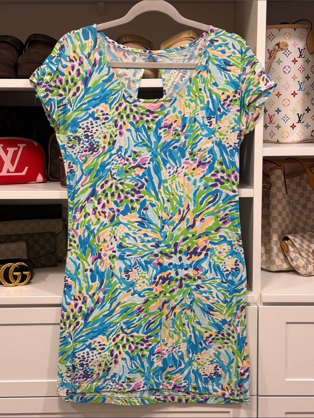 Lilly Pulitzer Multicolor Tropical Print Shift Dress - Blue, Green, Pink